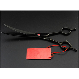 Професійна шерстьнорізальна ножиця для собак та котів, 7' (чорна), вигнутий зріз, без чохла