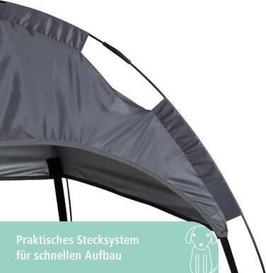 Лежанка для собак Kerbl Vacation Top, сіра, 105x86x75 см, знімний дах, зносостійка, для собак