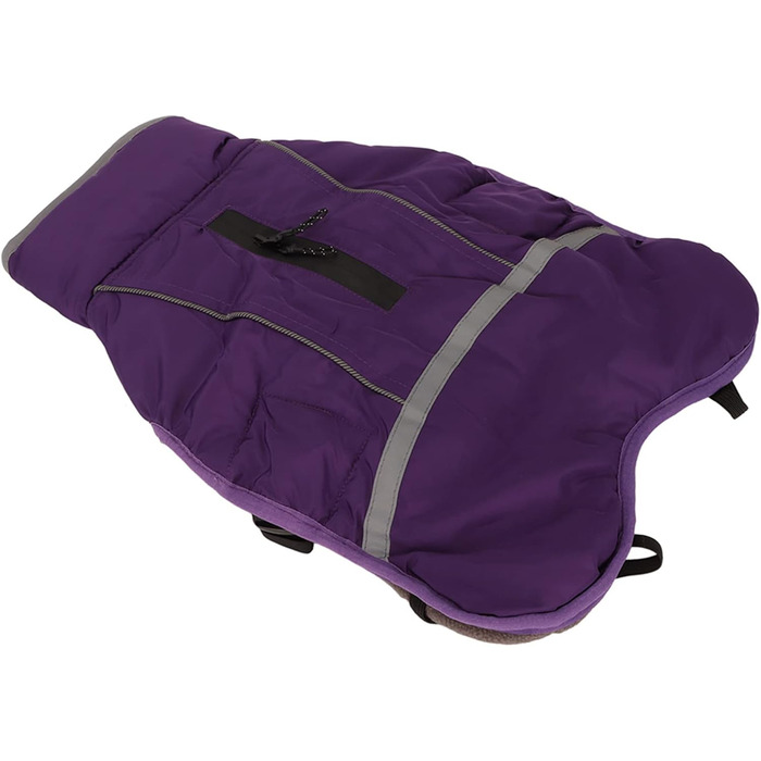 Зимовий теплий куртка для собак з регулюванням, світловідбиваючий, м'який, для малих, середніх та великих порід (M) фіолетовий