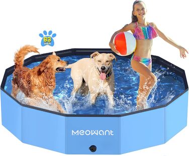 Складаний басейн для собак Meowant 160×30 см, велика портативна ванна з ПВХ, нековзкий дитячий та собачий басейн для вулиці без насоса