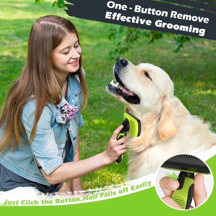 Набір щіток для собак та котів, професійний, самоочищуваний, для довгої та короткої шерсті, масаж, догляд за шерстю (3 шт.)