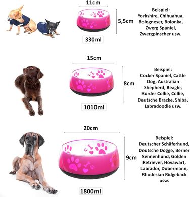 Миска для собак велика та маленька - годівниця/поїлка S/M/L з неслизьким дном (M 1010мл для середніх собак, рожева) M 1010мл (середні собаки) Рожева