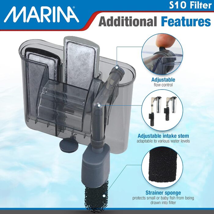 Внутрішній акваріумний фільтр Marina Slim S10 Power Filter для акваріумів до 38 л