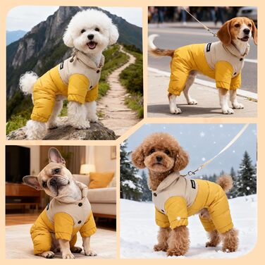 PETCUTE Зимова куртка для собак - водонепроникна, тепла, жовта (XL)