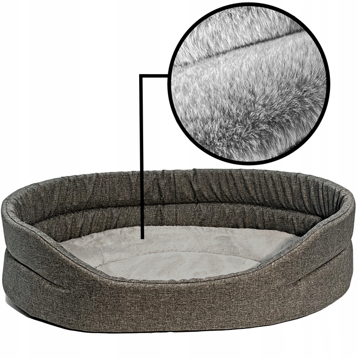 Лежак для собак та котів Poduszki24, водонепроникний, з хутряним покриттям, модель STANDARD M LEN