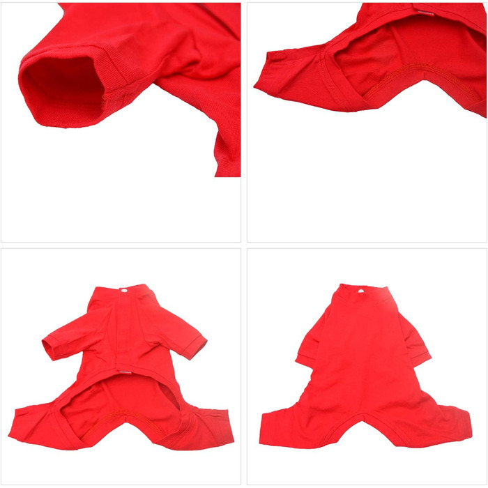 Комбінезон для собак Lovelonglong з чистої бавовни, 4 лапи, для великих та середніх собак, розмір XXL, Зелений (XXXL (для собак ~36 кг), Червоний)