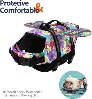 Жилет для плавання собак Petglad з дизайном крила, світловідбиваючий жилет для собак з поплавком для підборіддя, для басейну, пляжу, катання на човні, серфінгу, середніх та великих собак (Помаранчевий, XS) XS (Обхват грудей 29.5-41.9 см) (XS (Обхват груде