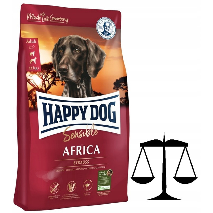 Корм для собак Happy Dog Sensible Africa зі страусом, 100% беззерновий, 12,5 кг