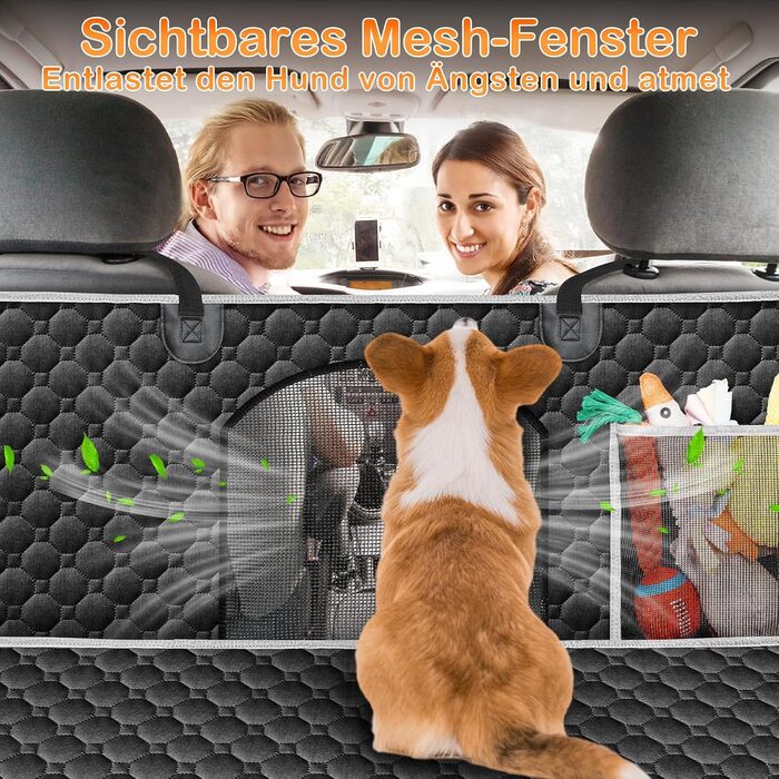 Водонепроникний килимок для собак у машину Taygeer з жорсткою основою, 127x156 см, чорний