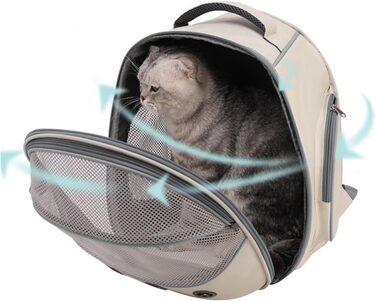 Сумка-переноска для собак | 33 x 25 x 41 см | Безпечна, практична, дихаюча переноска для собак | Ідеально для подорожей, прогулянок, транспортування в авто та громадському транспорті, сірий колір