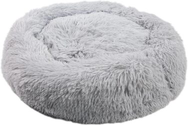 MEDISAFETY Крісло-лежанка для собак та котів Milou, м'яке, зручне, кругле, 50-80 см, кольори: світло-сірий, темно-сірий, бежевий, коричневий, розмір L