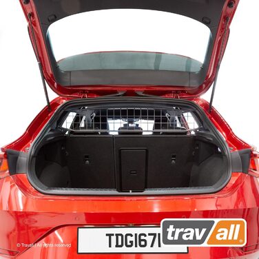Сітка-перегородка для собак Travall для SEAT Leon (2020-): автомобільна сітка для собак, захист багажника, міцне сталеве плетіння