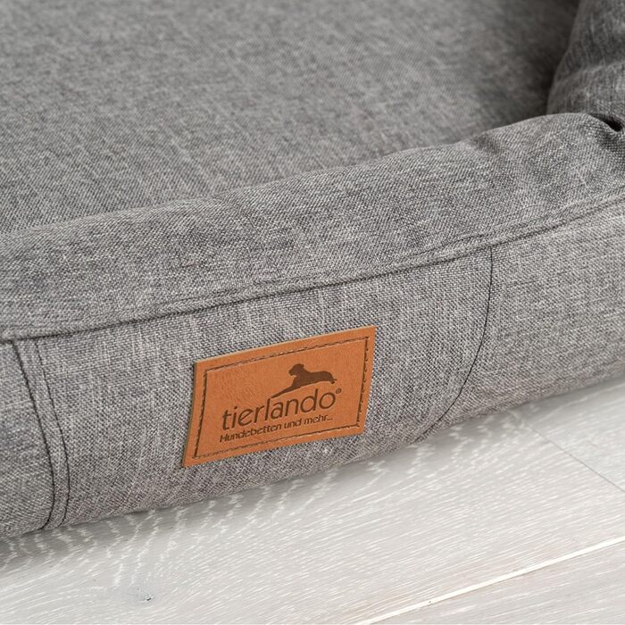 Ортопедичне ліжко для собак Tierlando® Sammy з віскоеластичним матрацом та високим бортиком з міцного поліестеру. Розмір: 140x105 см. Колір: (L99 Темно-сірий меланж, 170x110 см (внутрішні розміри: 120x85 см))