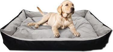 Ліжко для собак великих порід Odolplusz, корзина, диван для тварин, 150x105 см (чорний + графітовий сірий)