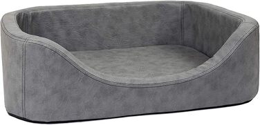 CopcoPet Крісло-ліжко для собак великих порід - Овальне лежанка для собак, кошик для собак, миється, середні та великі собаки - Лежанка для собак з піднятими бортиками - Знімний, пральний чохол 120 x 90 см сірого кольору, Dog Bed XXL (120 x 90 x 10 см, ор