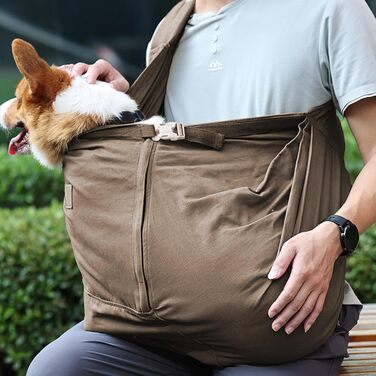 Сумка-переноска для собак та котів, рюкзак-переноска для тварин, легка та зручна, з безпечним ременем, для подорожей на відкритому повітрі, хакі