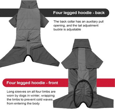 Зимовий одяг для собак: теплий водонепроникний зимовий одяг з коміром-стійкою для цуценят та собак середніх та малих порід. Ідеально для прогулянок, походів та кемпінгу на відкритому повітрі (сірий, розмір M)
