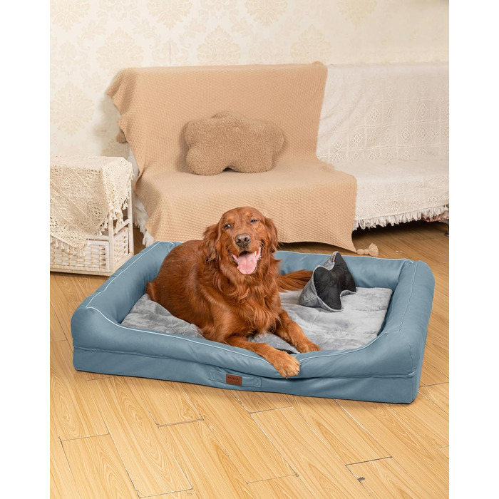 Райкоу - ліжко для собак з знімним подушкою, м'яке та миється - місце для сну, подушка для собак, собаче ліжко, килимок для собак - високоякісне ліжко для тварин для вашого вірного друга. (Блакитний, 100 * 80 * 9 см) 100*80*9 см Блакитний