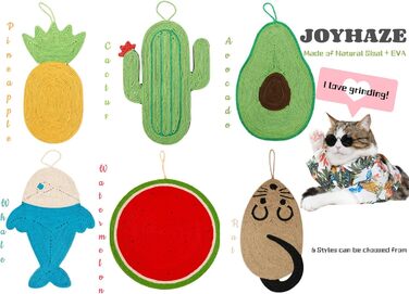 Килимок для котів Joyhaze з сизалю, для шліфування кігтів, на стіну або підлогу, захист від подряпин