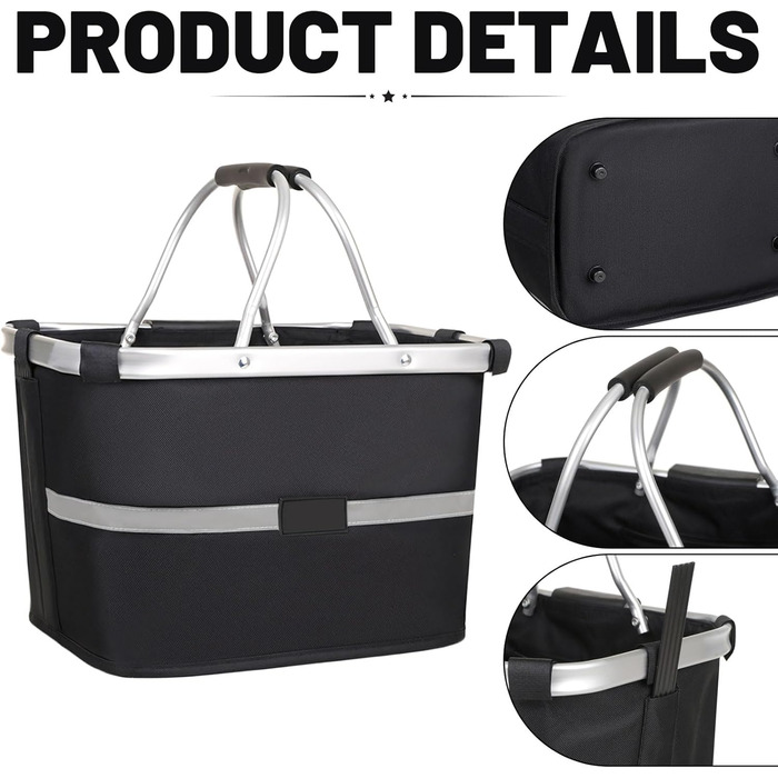 Кошик для велосипеда на кермо, для собак, для покупок, подорожей та пікніків, з адаптером для керма