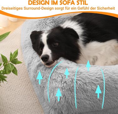 Ортопедичне ліжко для собак великих порід: тепле, неслизьке, стійке до укусів. Яйцеподібне поролонове ліжко-подушка для собак, знімний помпон, килимок для собак. Чудовий подарунок для любителів собак на зиму. Колір: сірий, розмір: L