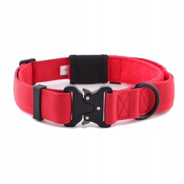 Міцний нашийник з ручкою та кишеняю для ID, червоний HUGGY DOGGY Alpha S