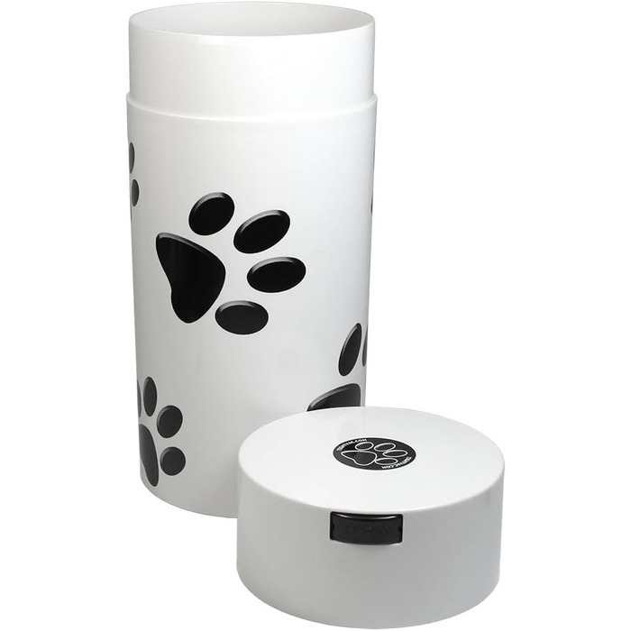 Контейнер для зберігання корму для собак Tightvac, 2.35 л, білий з чорними лапами