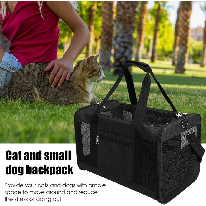 Сумка-переноска для собак Haustier, рожева, з тканини Oxford, складна, для подорожей