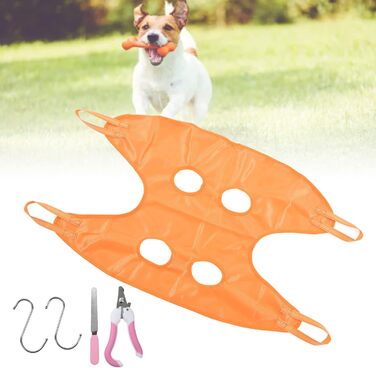 Гамак для догляду за собаками, рушник для сушіння тварин, гамак для краси з ножицями, гамак для релаксації та догляду за тваринами, гамак для котів та догляду за тваринами для стрижки кігтів (S-), великий, оранжевий