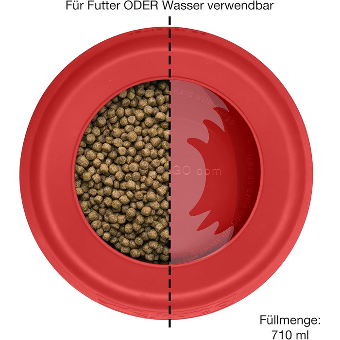 Kurgo Splash Free Wander: Миска для води для собак, 0.7 л, червона, не проливається, для подорожей