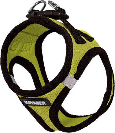 Шлея для собак Best Pet Supplies Voyager Step-In Air, нейлонова, всепогодна, для малих і середніх порід, лаймово-зелена, XXS