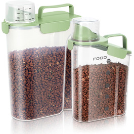 Контейнер для корму для собак, 3L/5L, BPA-free, з дозатором, зелений