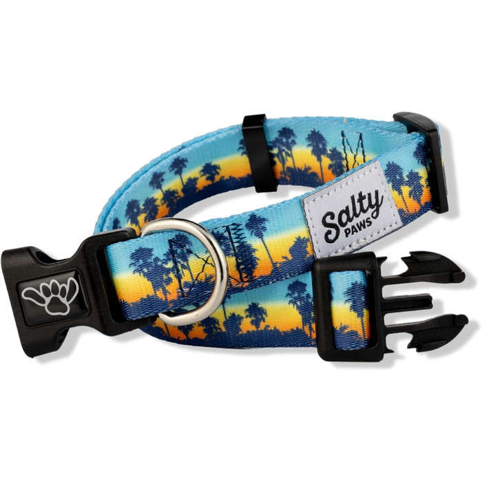 Shaka's Salty Paws нашийник для собак Sunset Palms, регульований, для великих порід, 45,7-66 см, 22,7-40,8 кг