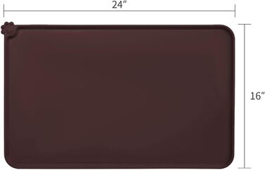 Силіконовий килимок для годування собак та котів AUDWUD, водонепроникний, антиковзкий, 61x41 см, темно-коричневий