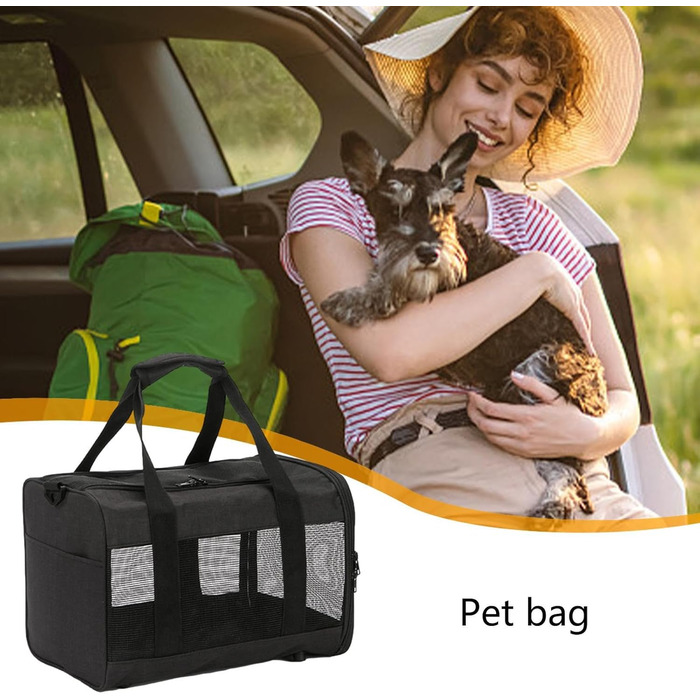 Транспортна переноска для тварин, складана сумка-переноска для котів та собак, чорна