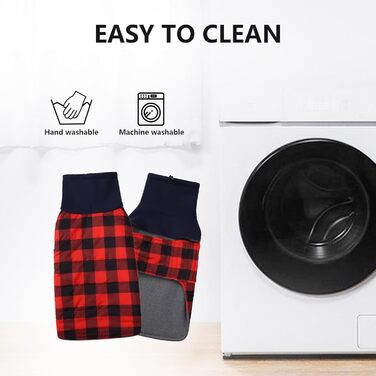 Теплий водонепроникний зимовий одяг для собак, теді для такс, M, в клітинку, червоний