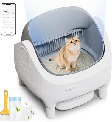 Автоматичний лоток для котів TRIUMPHKEY, XXL, з керуванням через додаток, самоочисний, для великих котів до 15 кг, 15 днів без очищення, підходить для кількох котів