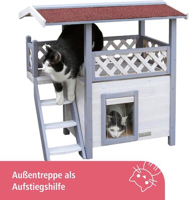 Будиночок для котів Kerbl Ontario 77x50x73 см, дерев'яний, вуличний