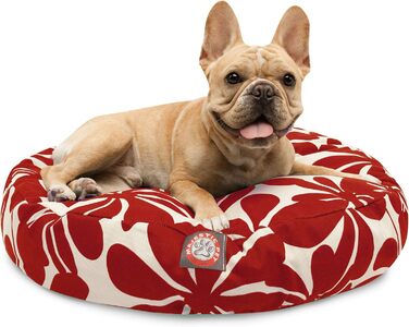 Кругле ліжко для собак Majestic Pet, знімний і праний чохол, для дому та вулиці, червоне