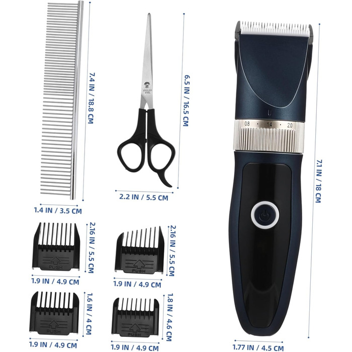 Набір для стрижки собак Supvox: професійний триммер для грумінгу, синього кольору