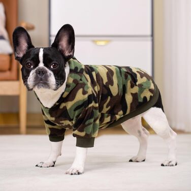 Флісовий худі BT Bär з камуфляжним принтом для собак, теплий зимовий светр/куртка для котів та собак маленьких та середніх порід (XL, Зелений)