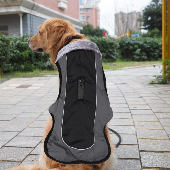 Зимова куртка для собак | Тепла зимова куртка | Відображаюча куртка для собак | Чорна куртка для собак, розмір 2XL