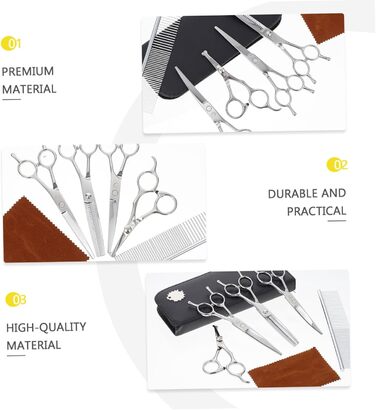 Ножиці для стрижки шерсті собак з нержавіючої сталі - практичні ножиці для грумінгу домашніх тварин з округлими кінцями для точного підстригання шерсті та безпечної роботи