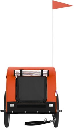 Причіп для велосипеда, переноска для собак, 136x69x73,5 см, оранжевий та чорний