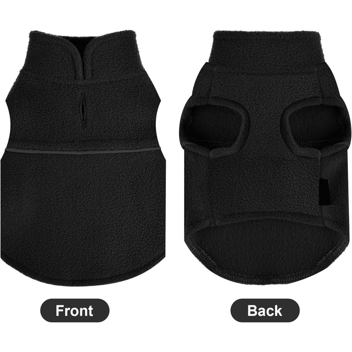 Тепла флісова жилетка для собак, чорна, розмір XXS - ідеально для маленьких цуценят та собак