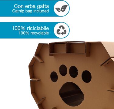 Котячий когтетоп Croci з картону, 2-ярусний, для дорослих котів, 50x38x35 см, 1 шт.