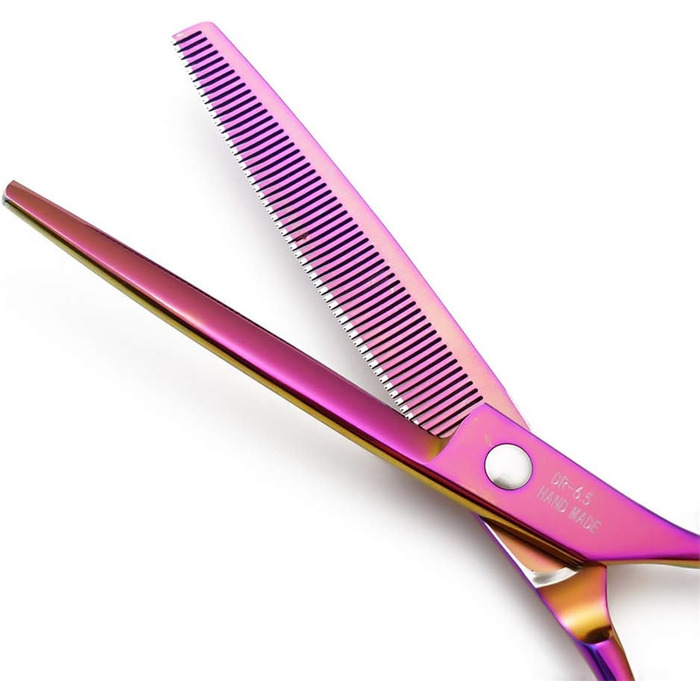 Професійна витончена ножиця для грумінгу тварин 6,5 дюймів, нержавіюча сталь, фіолетовий колір