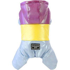 Зимовий одяг для собак: пуховик, комбінезон, зимова куртка. Водонепроникний зимовий теплий одяг з капюшоном для собак. Кольори: фіолетовий, жовтий. Розмір S