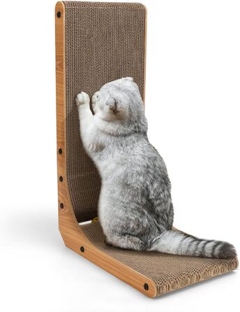 Котячий будиночок-кіготь Nobleza: кутовий, 60 см, з іграшкою, з гофрокартону