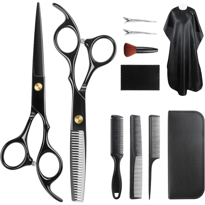 Професійний набір перукарських ножиць NEUTYPECHIC (11 шт.), з нагрудником. Набір для стрижки волосся з нержавіючої сталі, підходить для жінок, чоловіків, дітей та домашніх тварин.